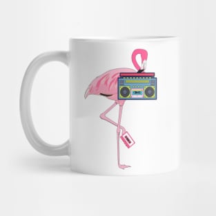 Pink Flamingo Retro Cassette Player Mug